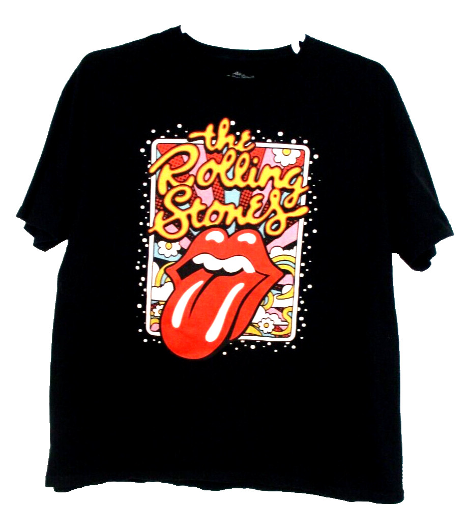 Rolling Stones Shirt Official Tongue Logo Concert Black Graphic Men’s XXL 50/52