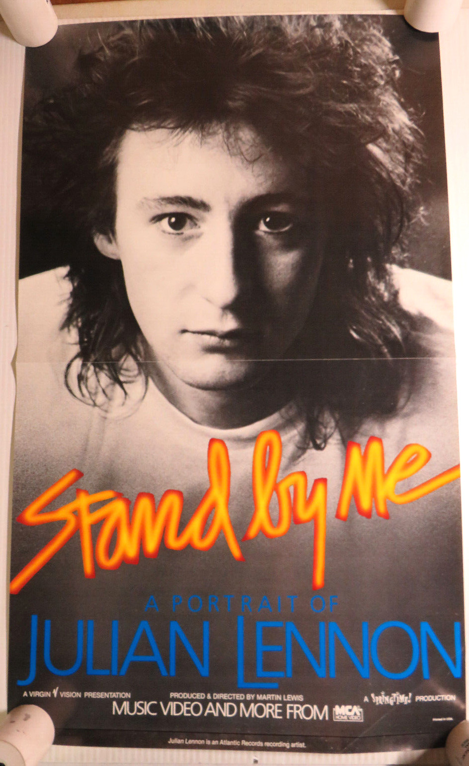 ROLLED STAND BY ME JULIAN LENNON MUSIC VIDEO VHS PROMO 14X23 POSTER MCA