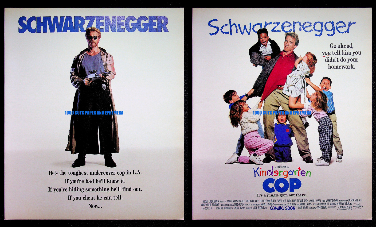 Kindergarten Cop Universal 1990 Arnold Schwarzenegger Print Magazine Ad Poster