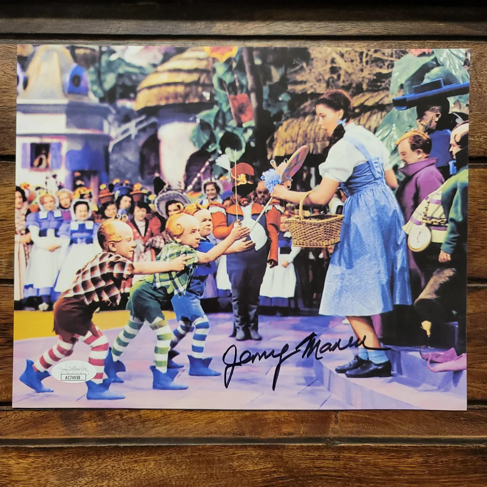Jerry Maren Signed/Autographed Wizard of Oz Movie Photo w/Judy Garland-JSA!