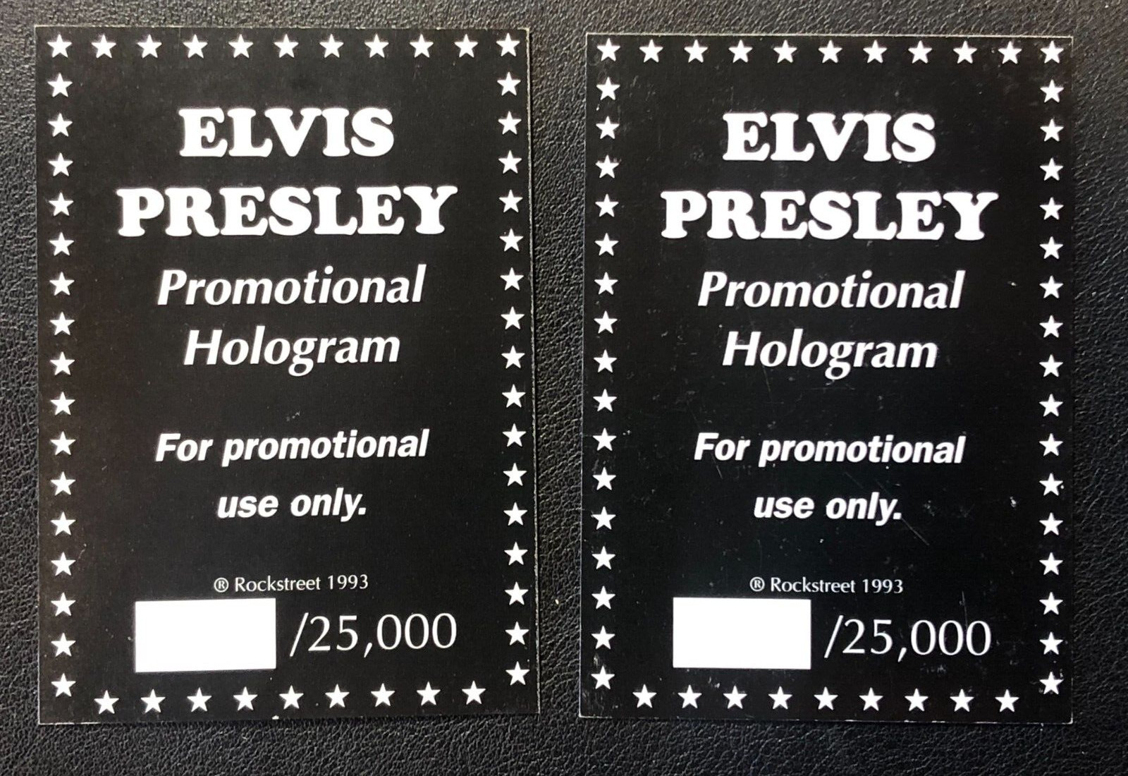 (2)x Elvis Presley RockStreet Hologram 1993 Promotional Music Trading Cards