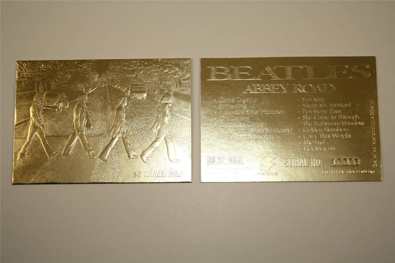 BEATLES ABBEY ROAD Album Cover Sculpted 23KT Gold Card NM-MT Limited * BOGO *