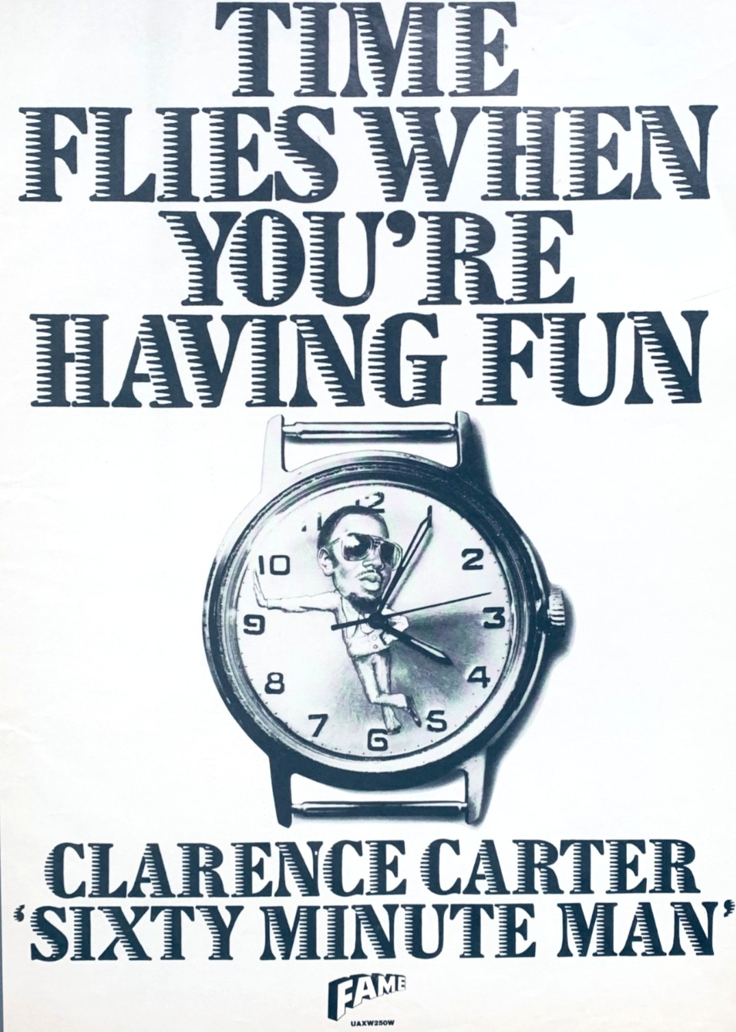 CLARENCE CARTER vintage 1973 POSTER ADVERT SIXTY MINUTE MAN