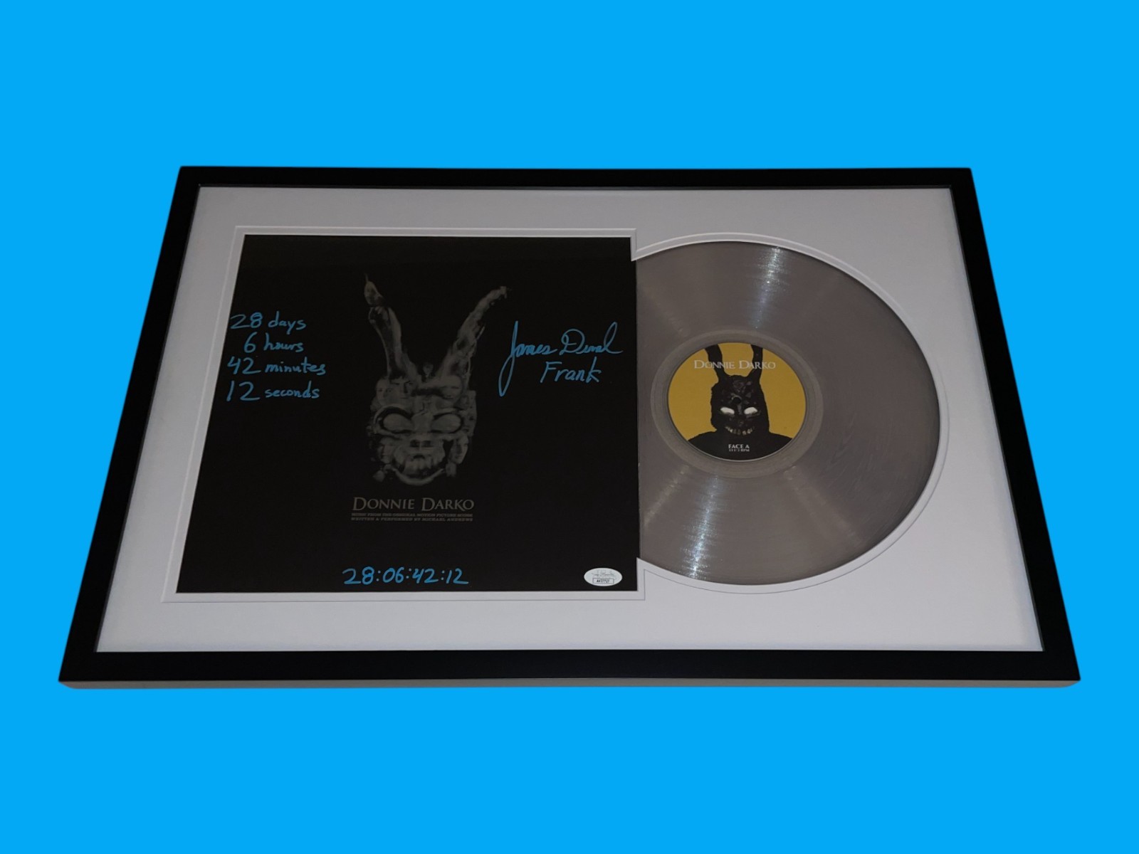 James Duval Signed Donnie Darko Soundtrack Framed Vinyl Frank Autograph JSA COA