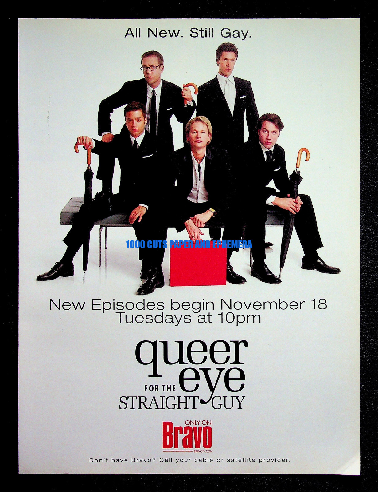 Queer Eye For the Straight Guy Bravo TV Channel 2003 Print Magazine Ad Poster