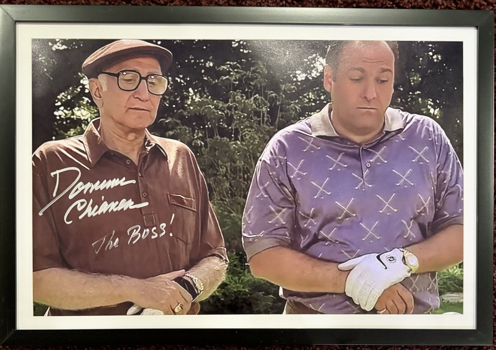 Dominic Chianese Aka Uncle Junior Sopranos “ THE BOSS “ signed 12×18 Framed JSA