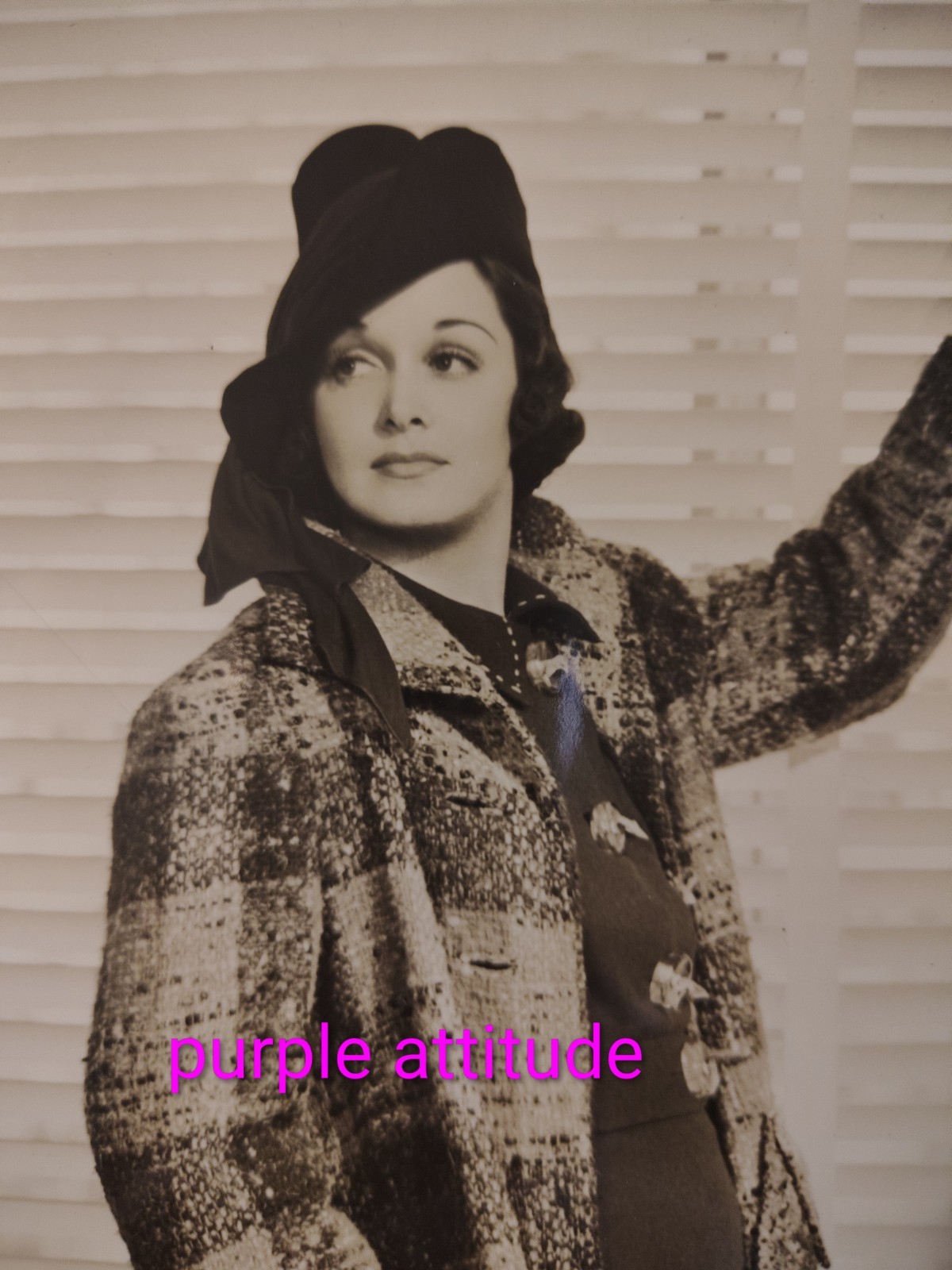 ​Vintage 1938 Gail Patrick Paramount Fashion Photo William Walling Plaid Coat…