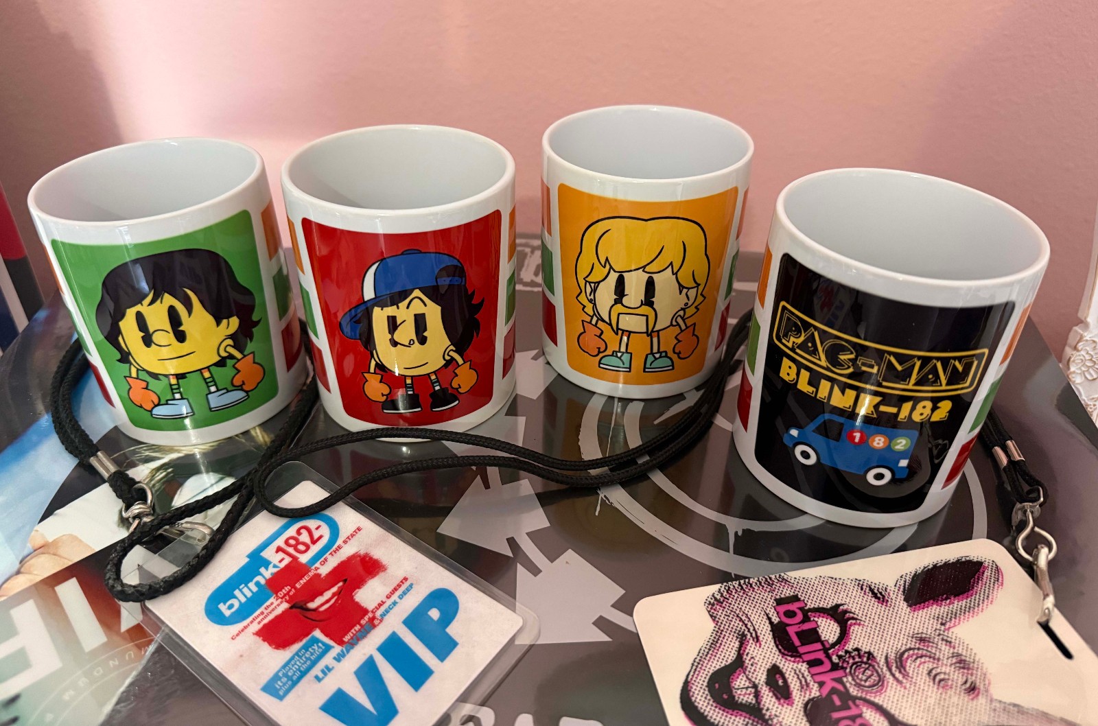 2026 SDCC Comic Con Exclusive Rare Blink-182 x Pac-Man x 7 Eleven Coffee Mug Set