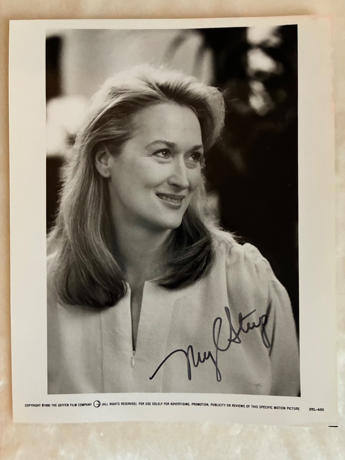 MERYL STREEP Signed 8×10 Photo Postcards from the Edge 1990 Original Press Still