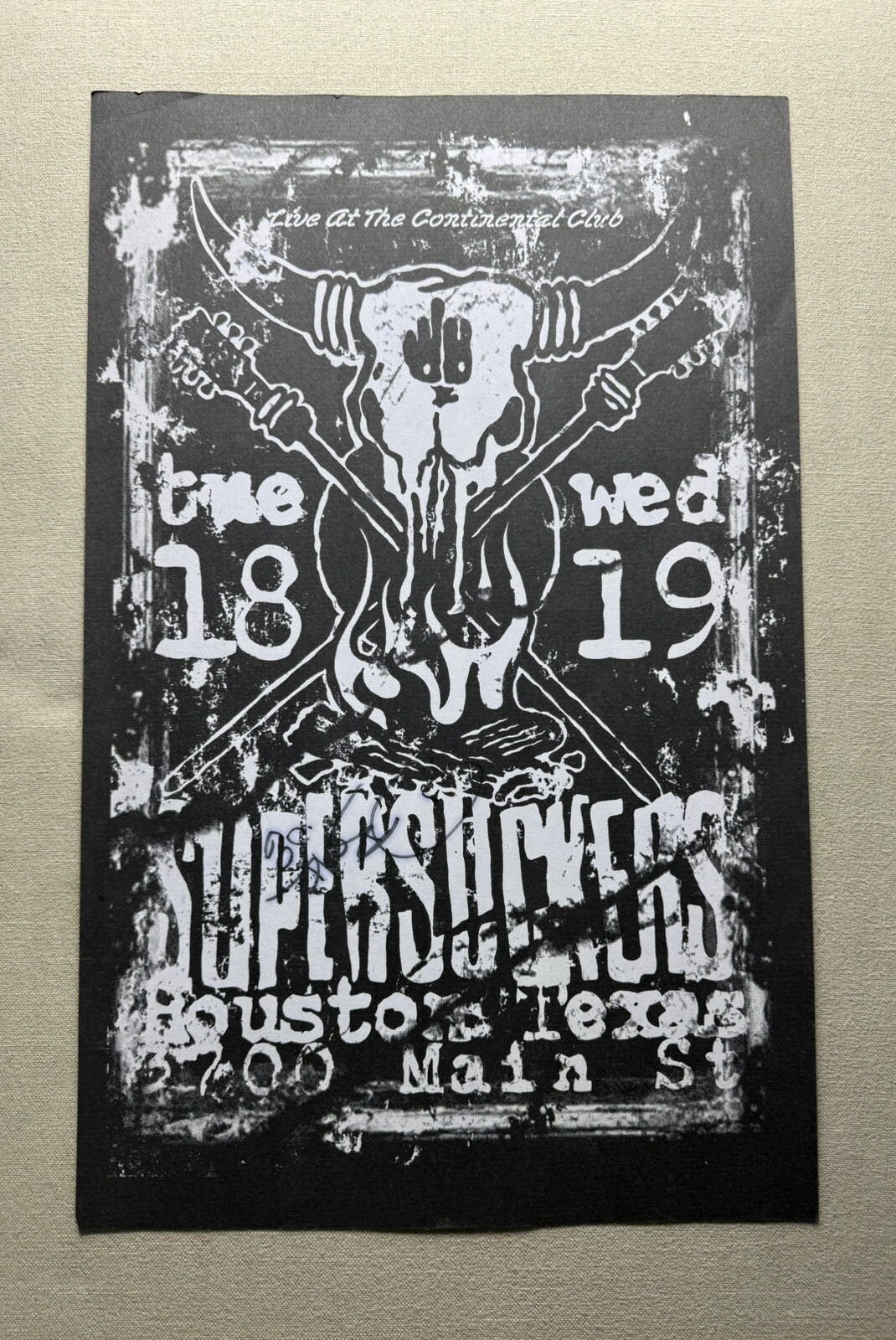 Supersuckers Live At The Continental Club Concert Poster Autographed