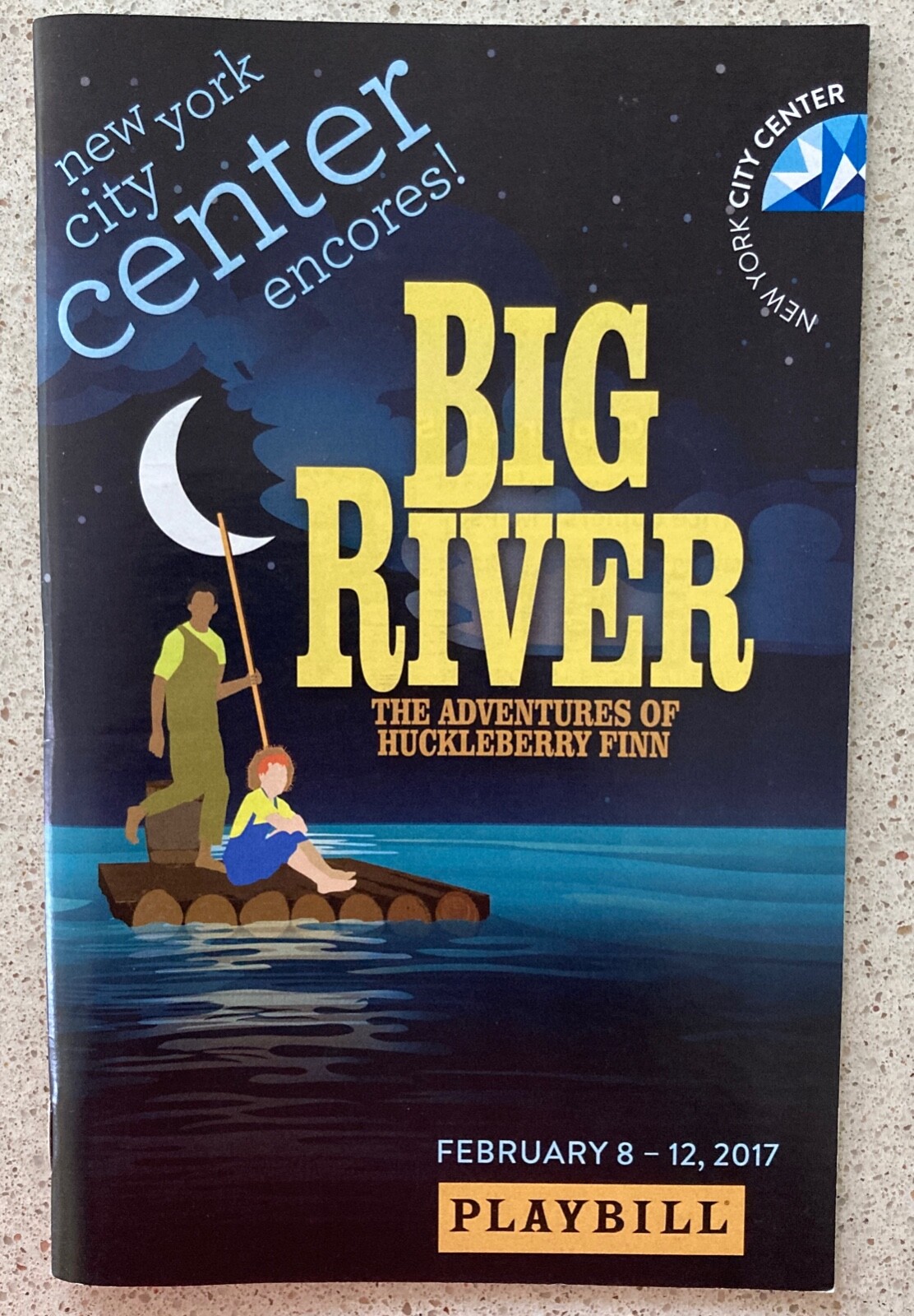 Big River Playbill Encores! Nicholas Barasch Kyle Scatliffe Christopher Sieber