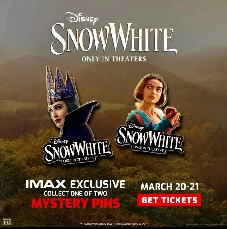 IMAX Snow White (2025) Opened Packaging “Snow White” Exclusive Collectible Pin