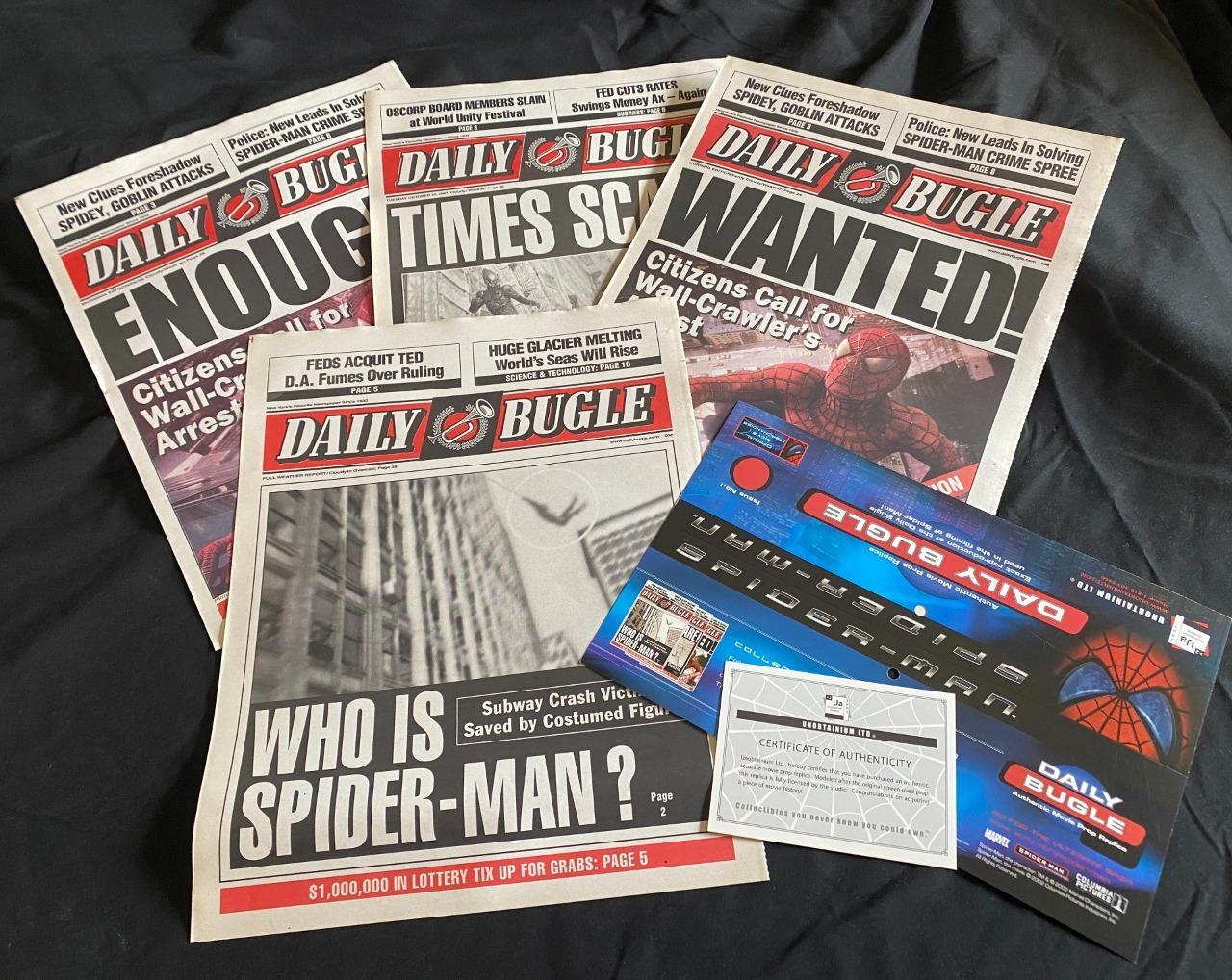 Marvel Spider-Man Movie Licensed Exact Prop Replica Daily Bugles Not Sealed NOS