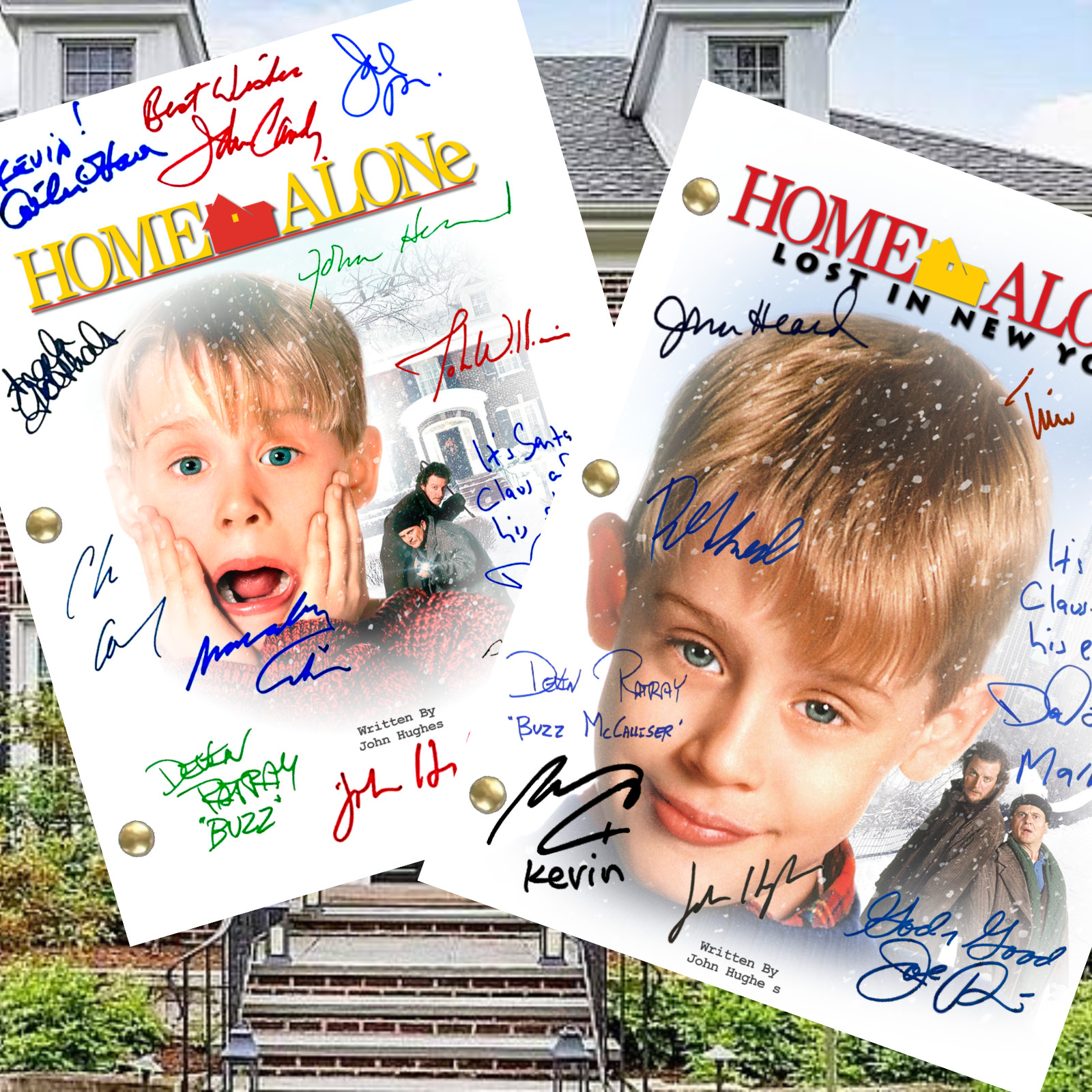 Home Alone & Home Alone 2 Movie Scripts Signed, Autograph Reprints – Great Gift