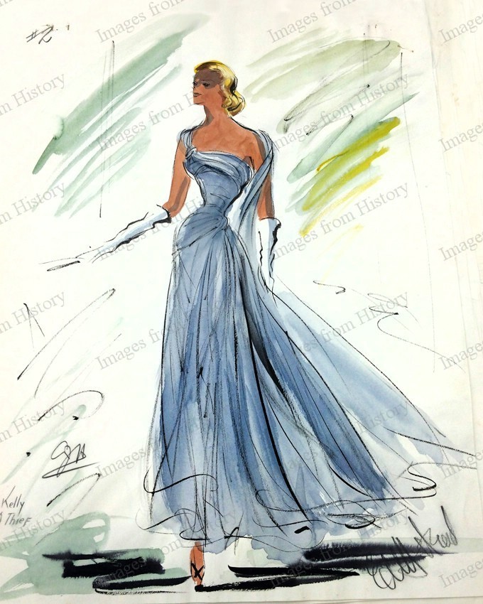 8×10 Print Grace Kelly Edith Head Costume Sketch To Catch a Thief 1955 #FRE