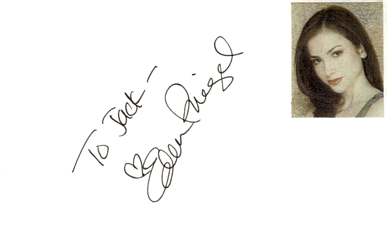Eden Riegel Signed Auto 3×5 Index Card Year One
