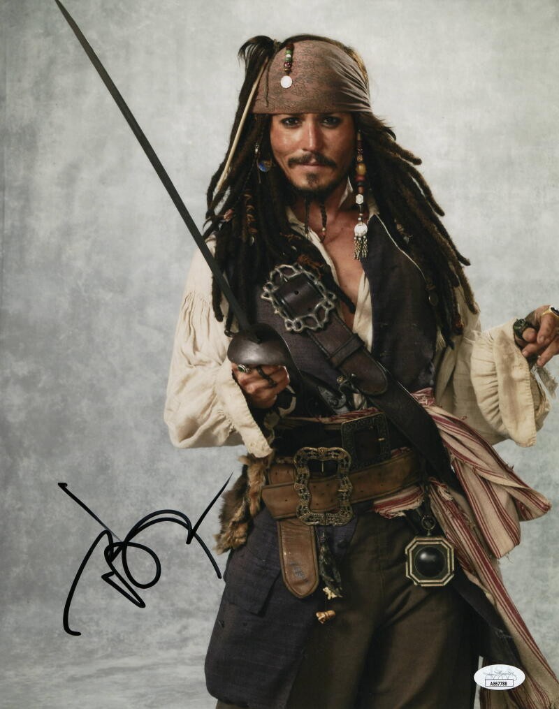Johnny Depp Signed Autograph 11×14 Photo Jack Sparrow Pirates of Caribbean JSA