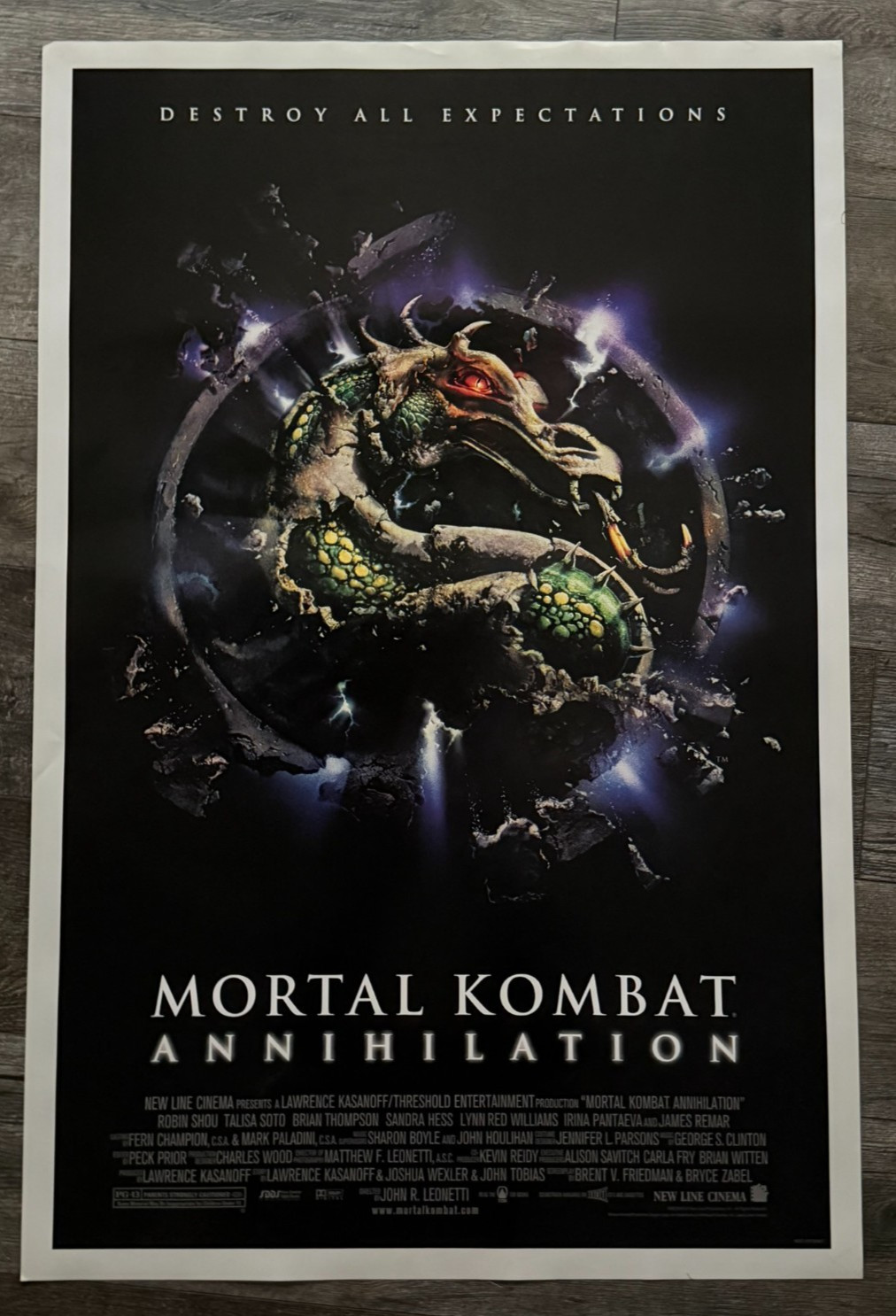 MORTAL KOMBAT ANNIHILATION Movie Poster 1997 Vintage Double Sided 27×41 Rolled