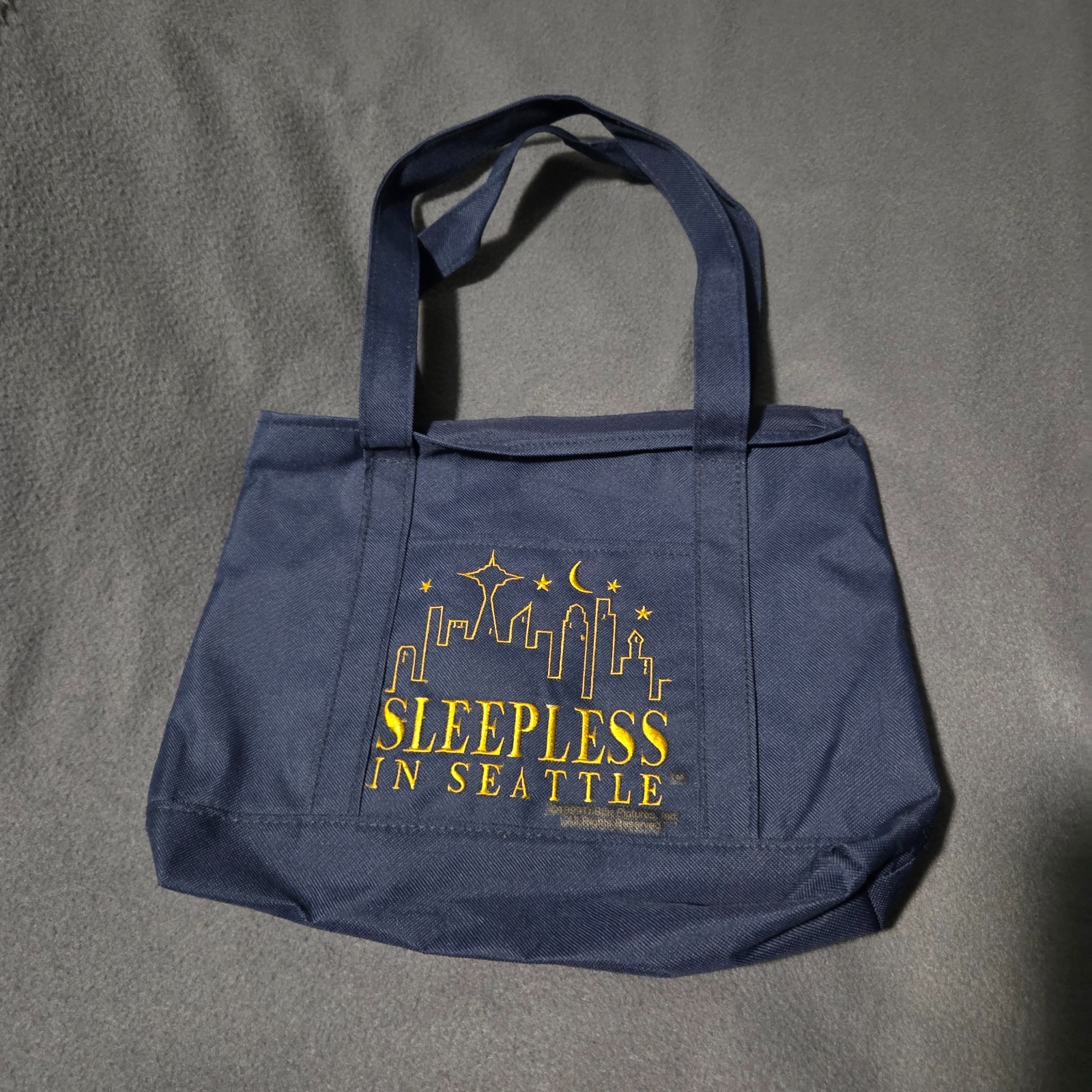 Sleepless in Seattle VTG 1990s Movie Promo / Advertising Tote Bag Navy Blue Gold