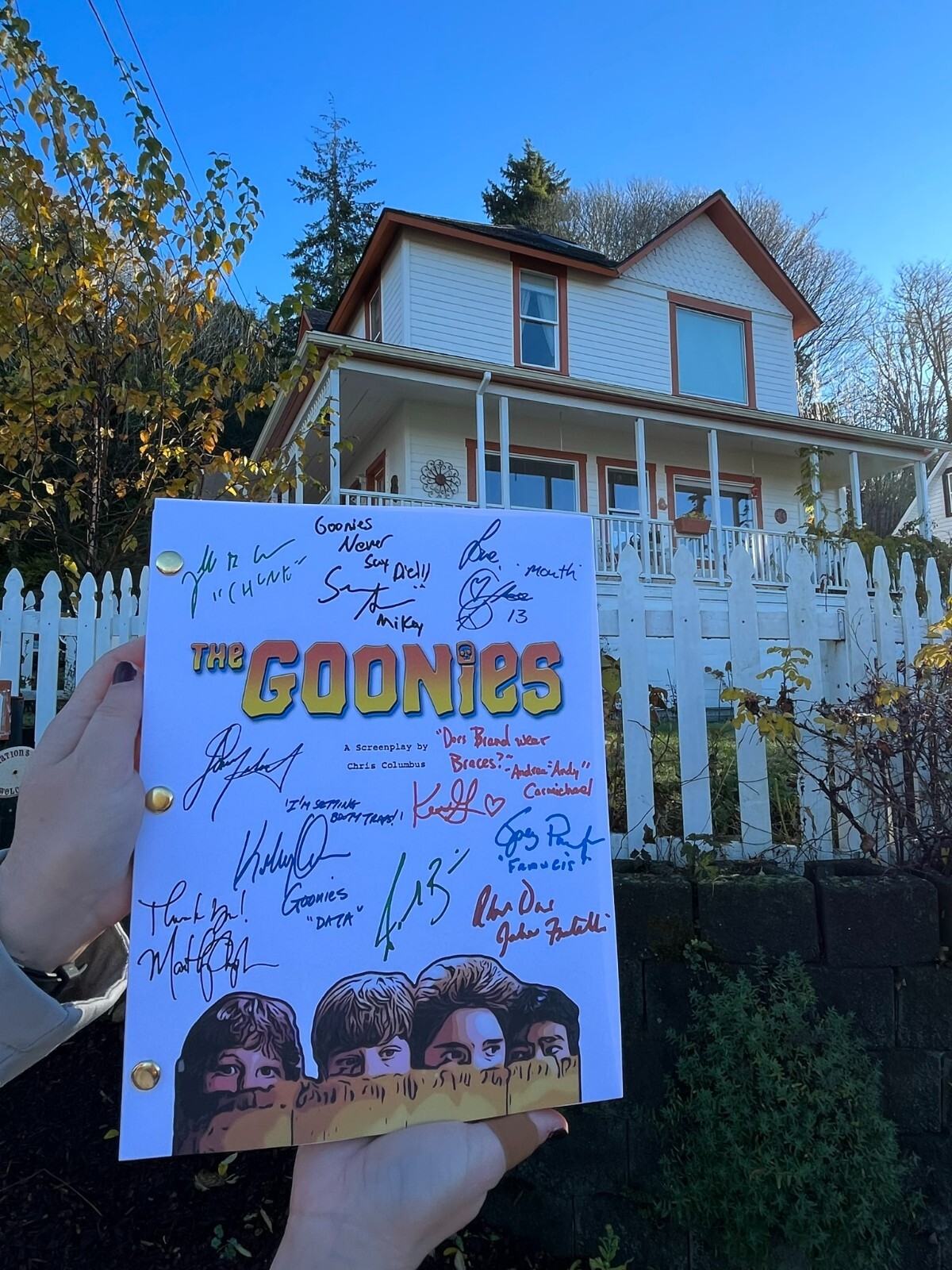 The Goonies Script Cast-Signed- Autograph Reprints- Sent From Astoria! 136 Pgs
