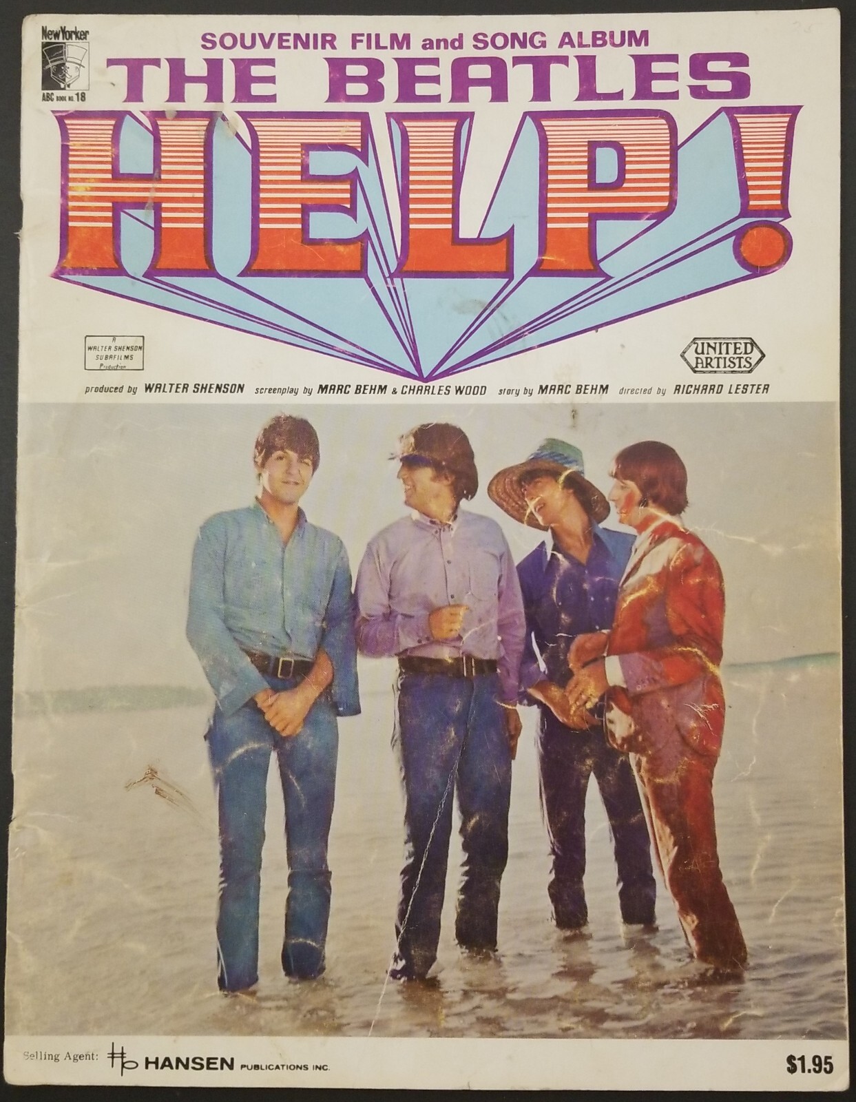 1965 Beatles HELP! Lyric Chord Songbook Film Souvenir Sheet Music 1st Edition