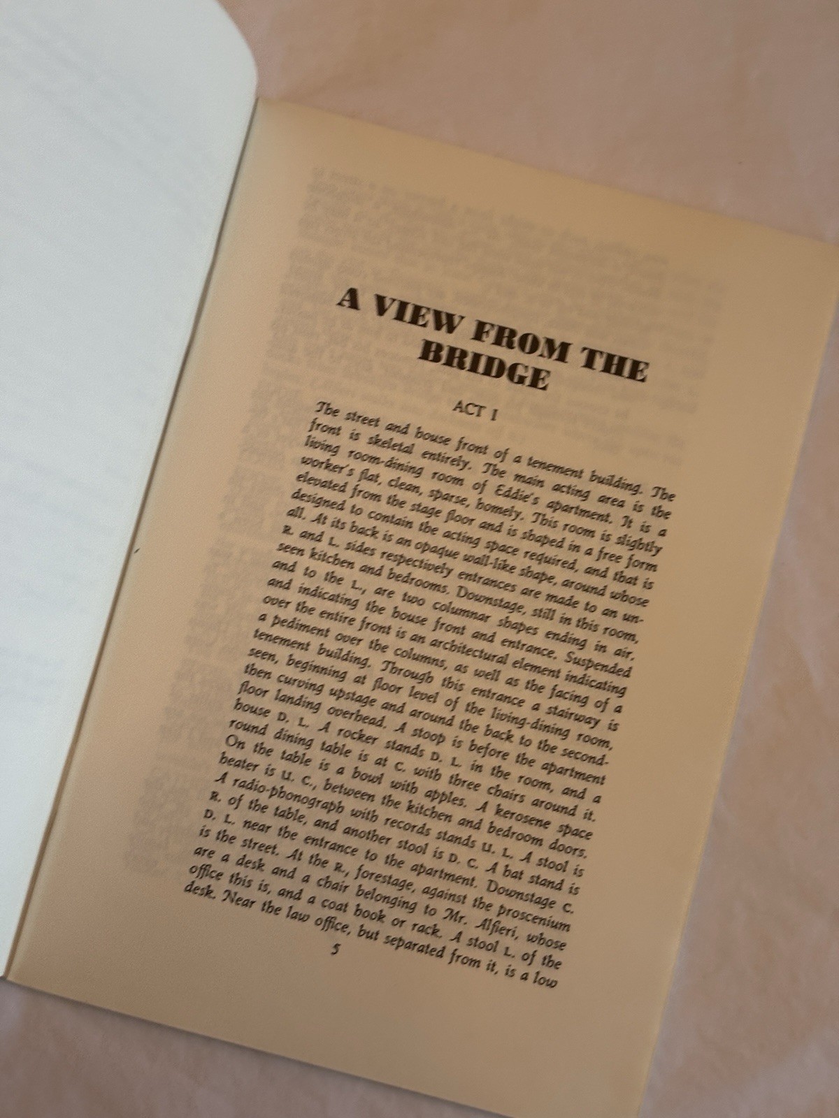 A VIEW FROM THE BRIDGE Arthur Miller – Dramatists Play Service Acting Edition