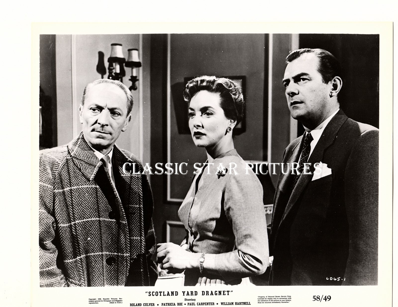 E960 Patricia Roc Paul Carpenter William Hartnell Scotland Yard Dragnet photo
