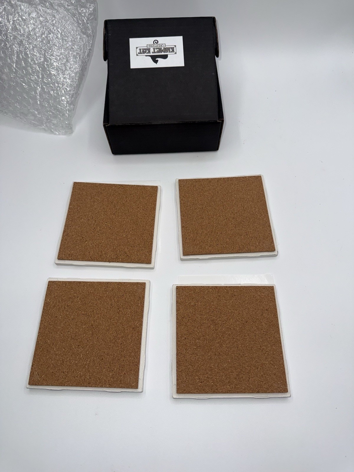 Led Zeppelin Coaster Set 1-4 w/ Ceramic Tile Cork Base Original Box Kismet Kraft
