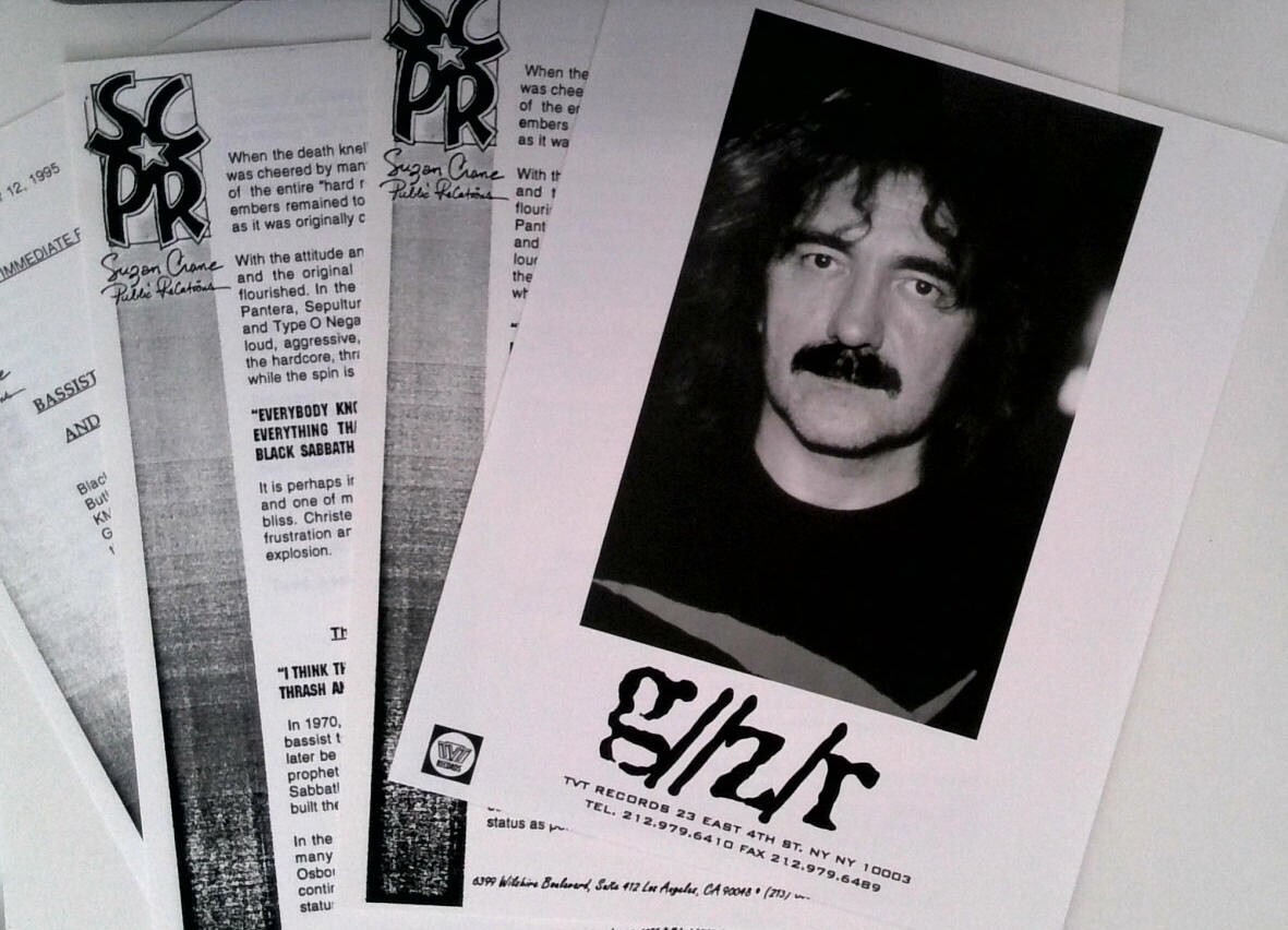 Geezer Butler Black Sabbath 1994 Photo Promo Music Press Kit- TVT Records