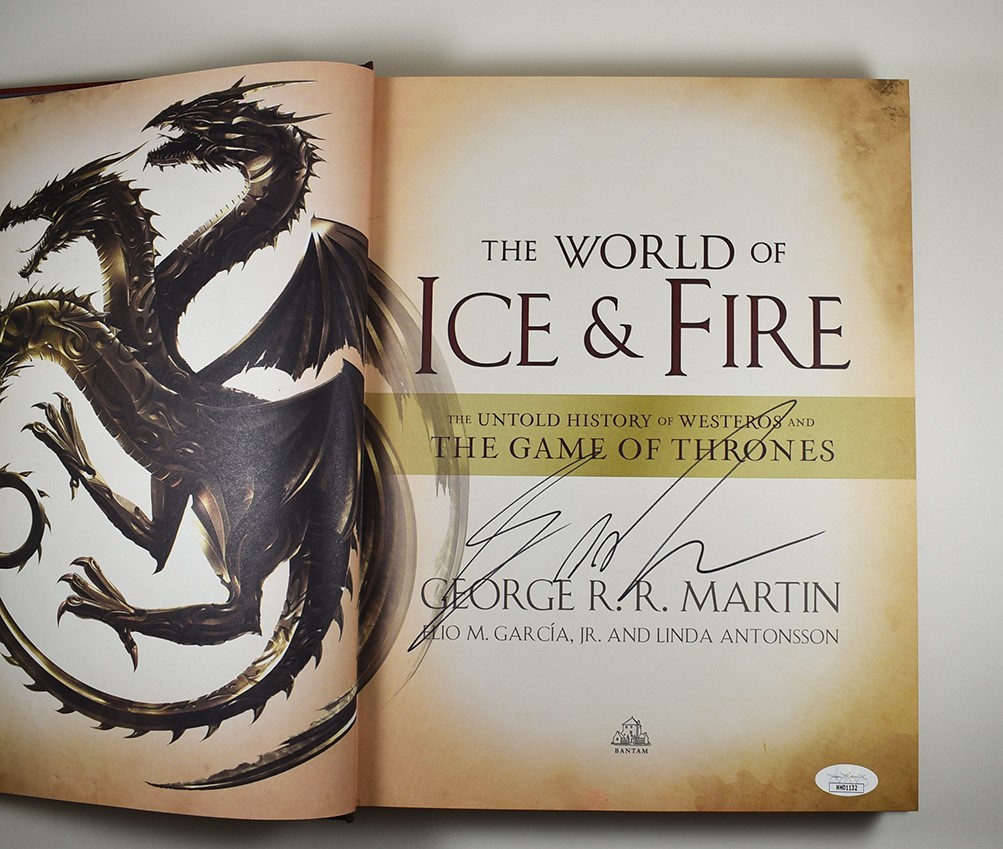 George R.R. Martin World of Ice & Fire Autographed Signed Book Authentic JSA COA