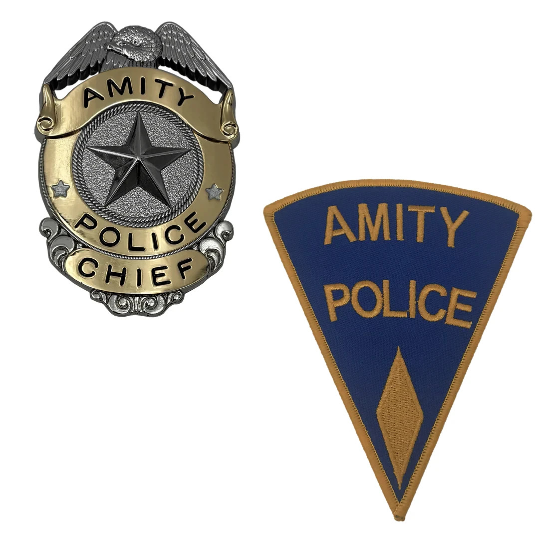 JAWS Amity Police Chief Brody Badge & Patch Replica Movie Prop Reproduction NEW