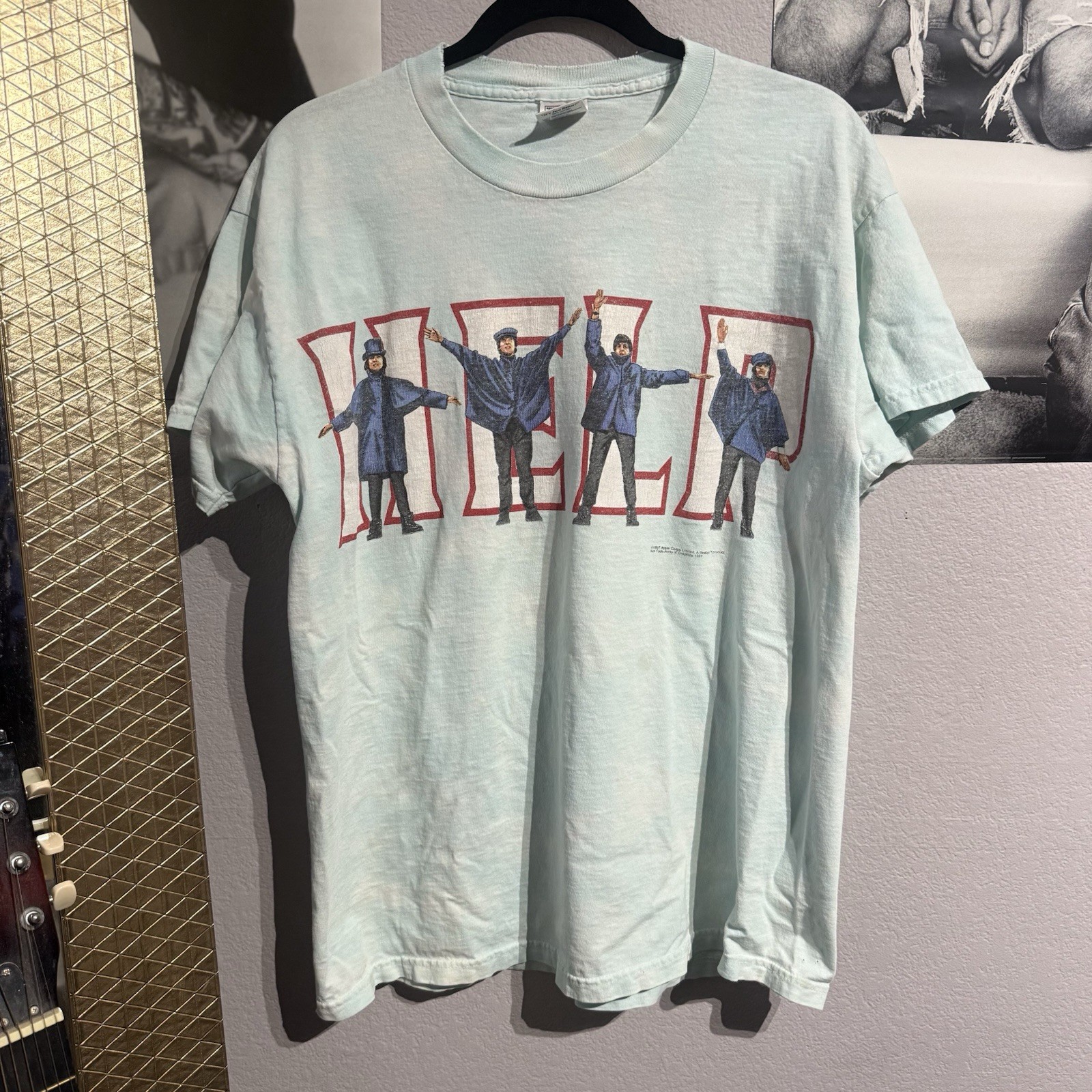 The Beatles Help! 1997 Apple Corps Delta Pro Weight Light Blue T-Shirt L