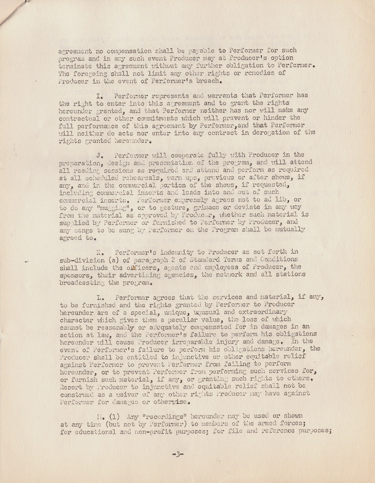 PAUL DOUGLAS – CONTRACT SIGNED 08/31/1956