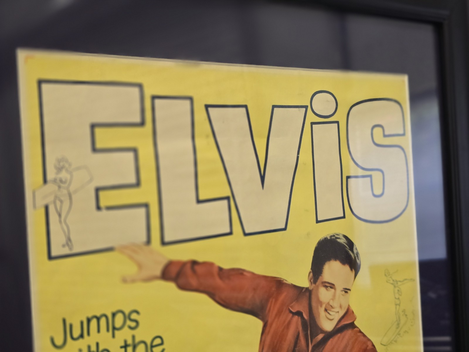 Elvis Presley – Girl Happy ORIGINAL One Sheet Movie Poster * FRAMED 43×21 *NICE!