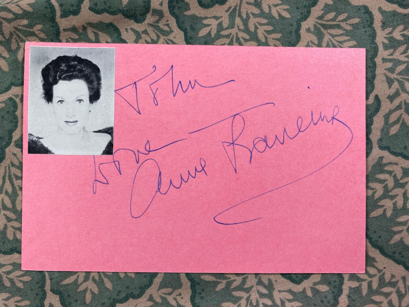 Mystery Autograph From The John Verzi Collection #B