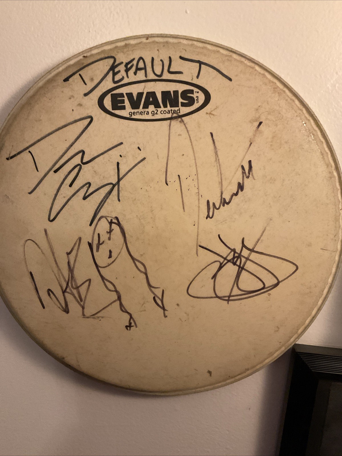 Default Band Signed Drum Head Evanescence Tour