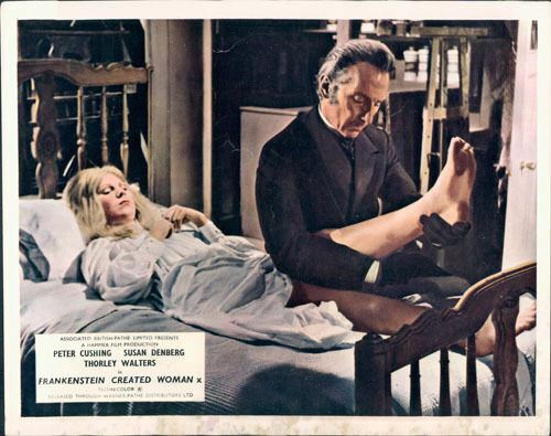 FRANKENSTEIN CREATED WOMAN PETER CUSHING LOBBY CARD UK