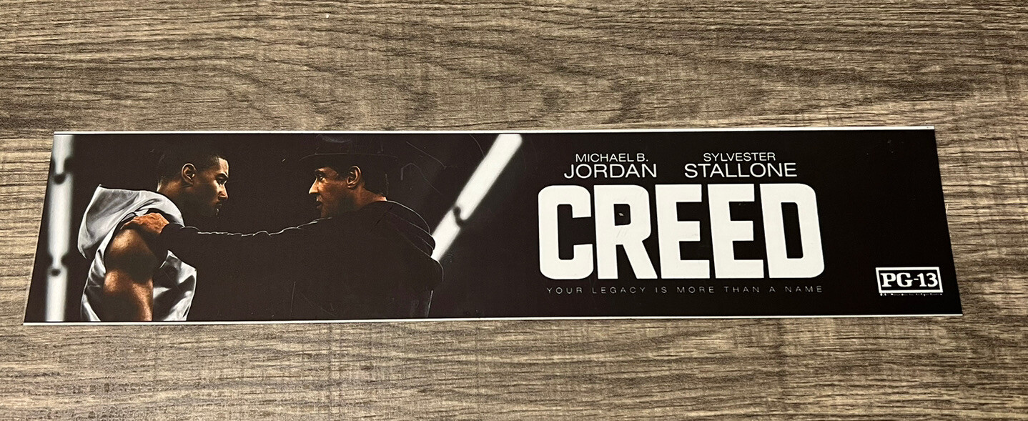 2015 Creed Movie Theater Mylar Poster 2”x12” Sylvester Stallone Michael B Jordan