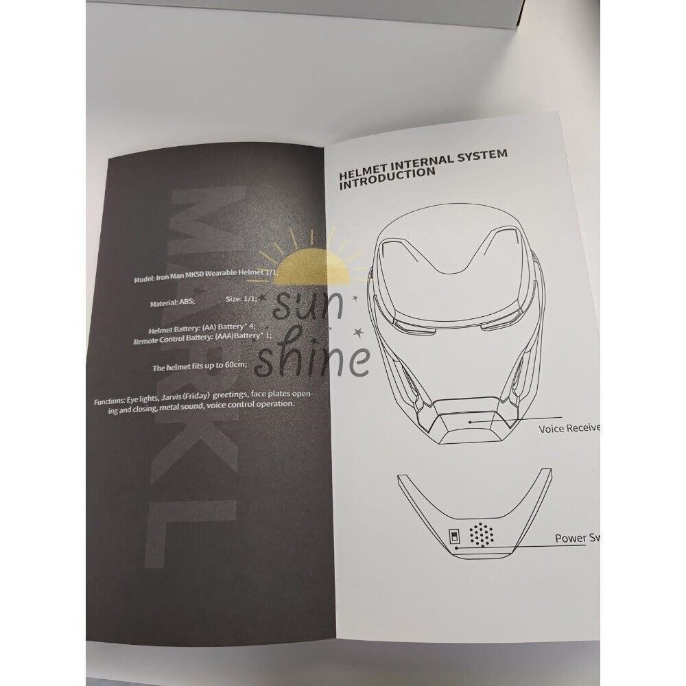 US! 1:1 Wearable Friday Iron Man Mk50 Helmet COS Remote Touch Voice Control Gift