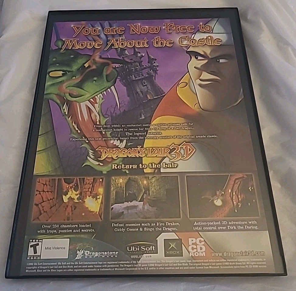 Dragon’s Lair 3D Video Game Print Ad Framed 2002 8.5X11