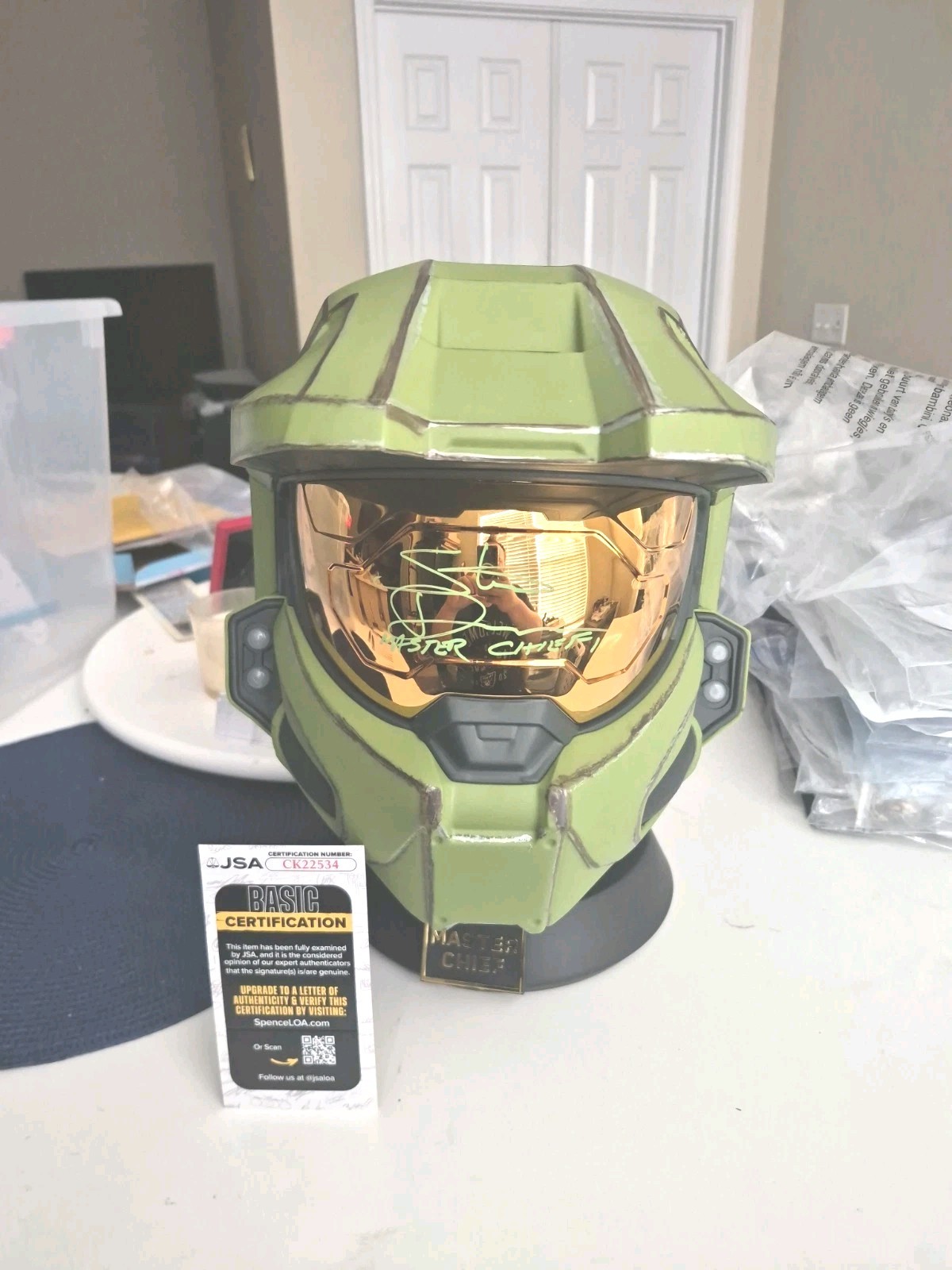 Steve Downes Halo Video Game Signed Master Chief Full Size Helmet JSA CK22534