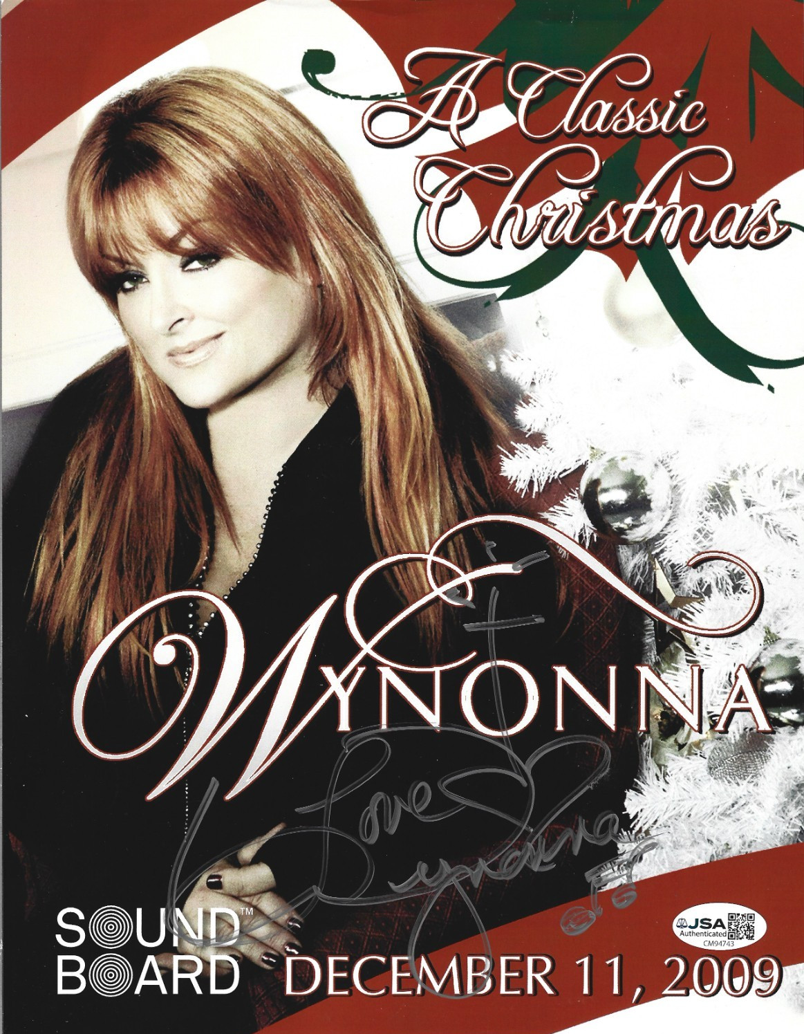 Wynonna Judd REAL hand SIGNED 2009 Concert Show Promo Photo JSA COA Autographed