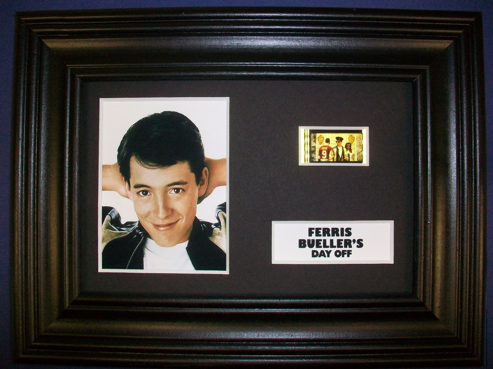 FERRIS BUELLER Framed Movie Film Cell Memorabilia Compliments poster dvd