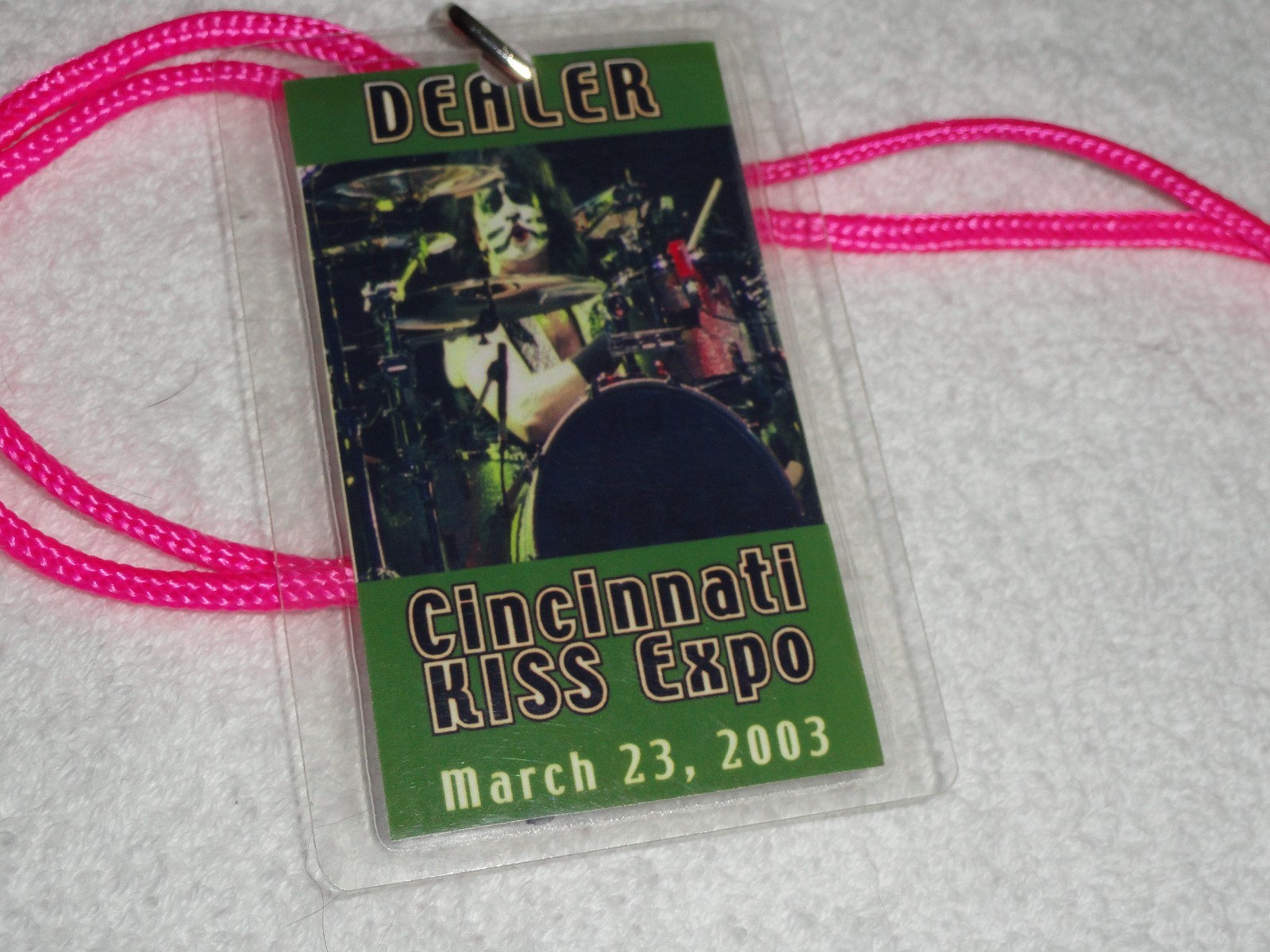 KISS Eric Singer Autographed Dealer Laminate Cincy KISS Expo March 23, 2003