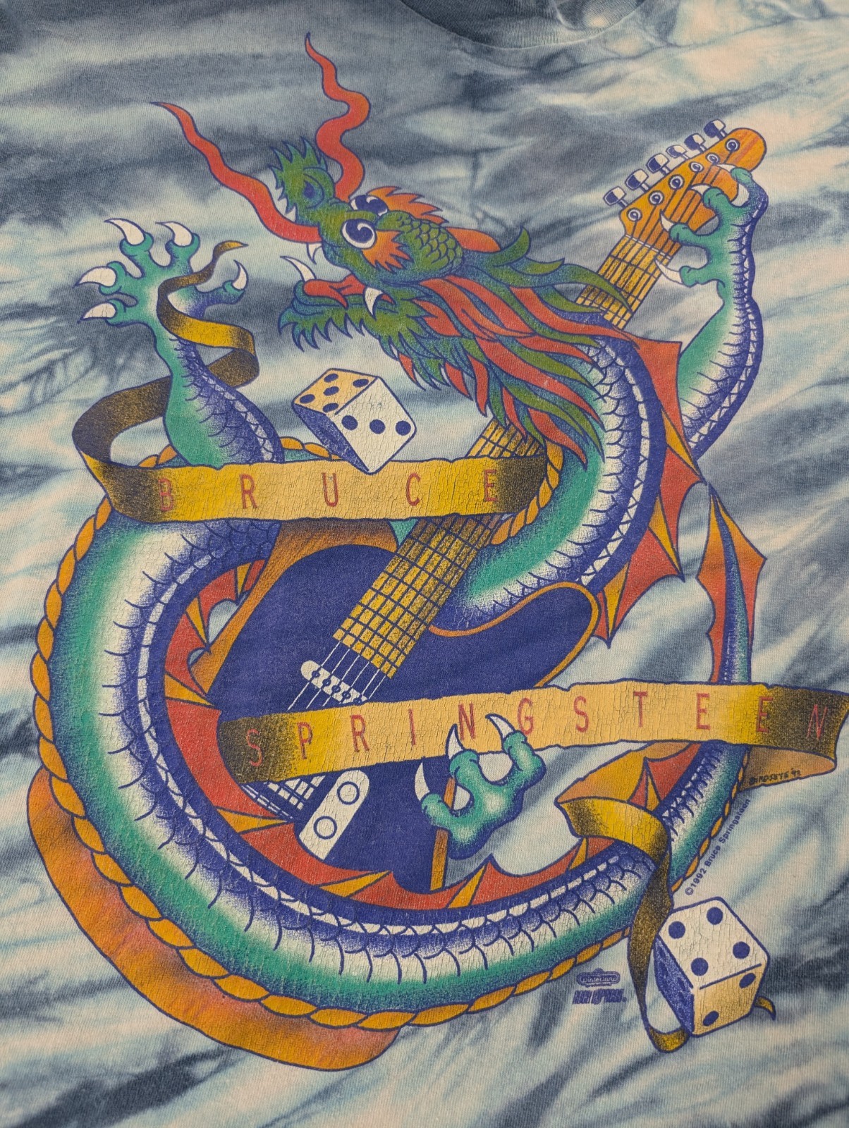 Vintage Bruce Springsteen Dragon T Shirt XL 1992 USA Single Stitch Unisex