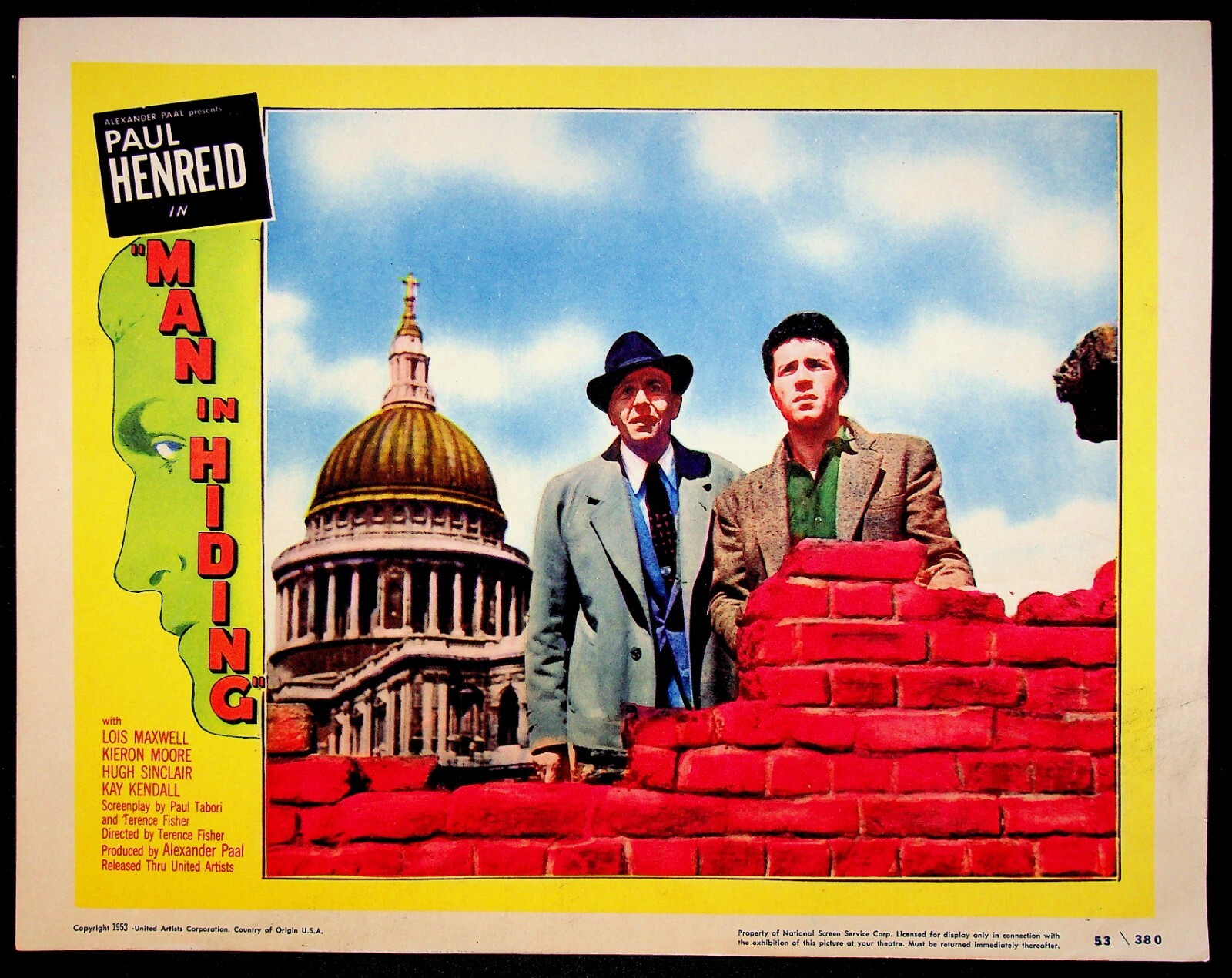 Man in Hiding 1953 Original Lobby Card 2 NM Crime Mystery Movie Poster