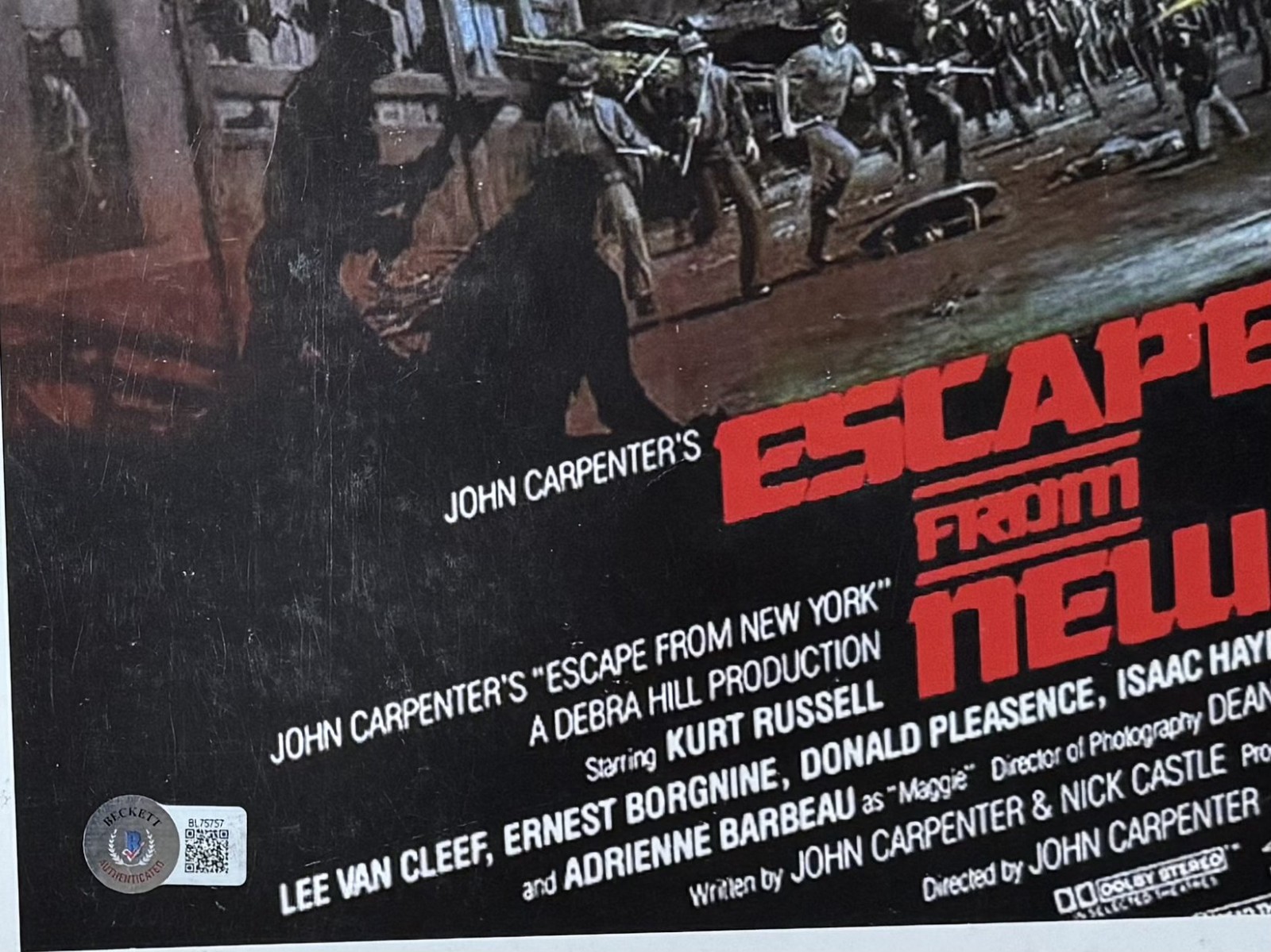 John Carpenter & Alan Howarth Signed Escape From New York 12×18 Movie Poster BAS