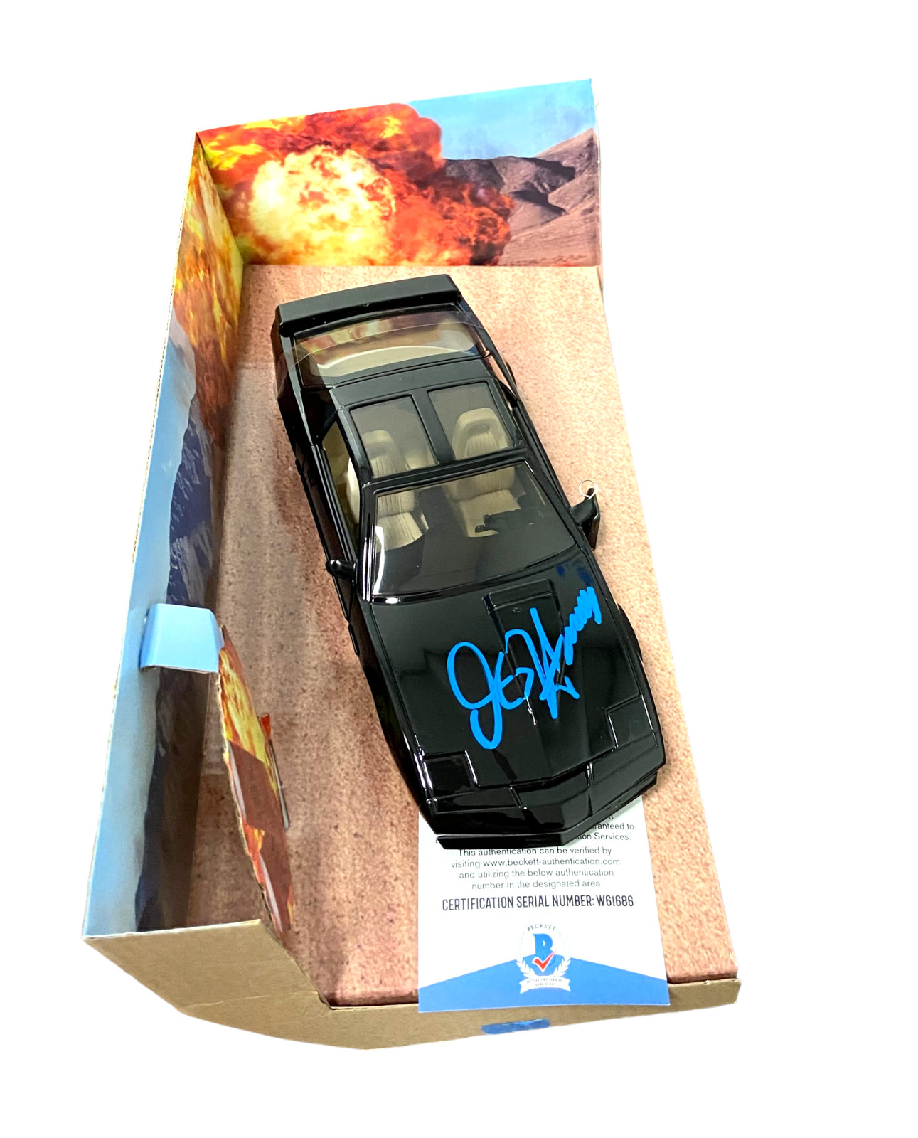 DAVID HASSELHOFF SIGNED AUTOGRAPH KITT 1:24 DIECAST CAR KNIGHT RIDE BECKETT BAS