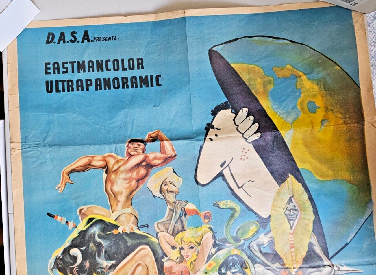 VTG El Pelo en el Mundo 1960 Original Movie Poster D.A.S.A Eastmancolor 70x100cm