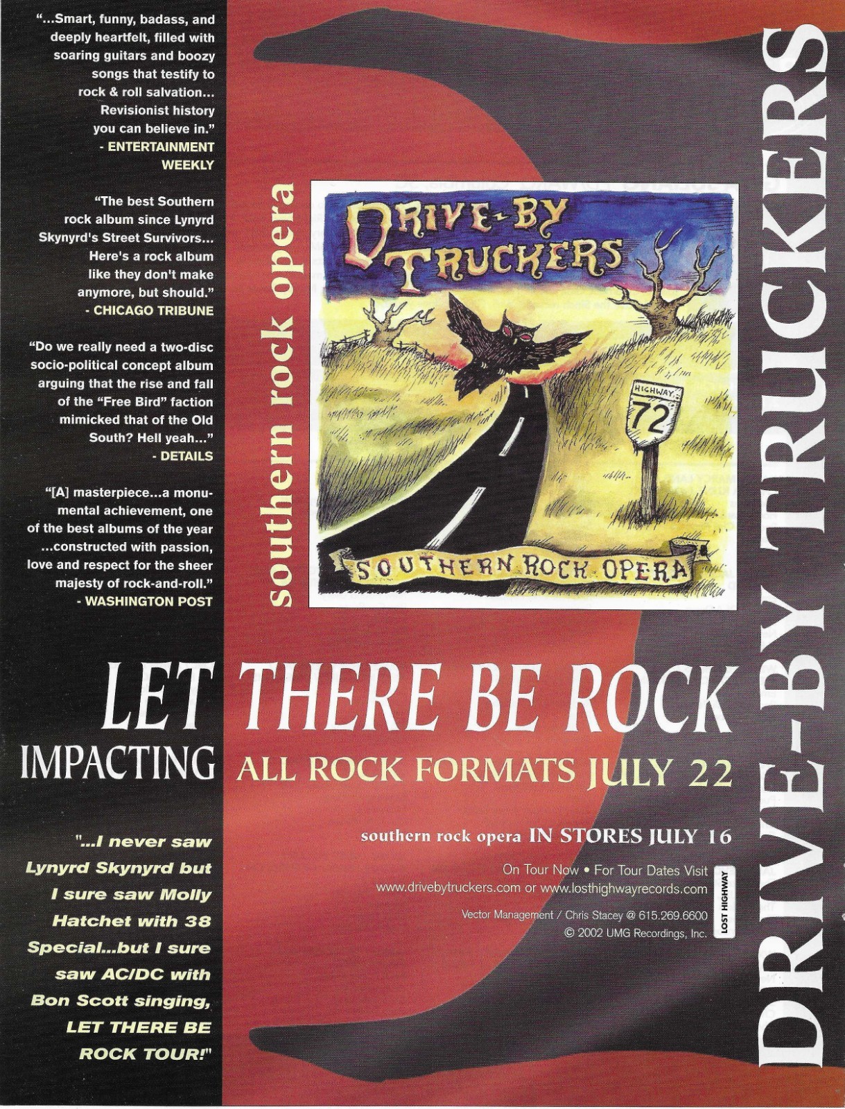 Jason Isbell DRIVE BY TRUCKERS Rare 2002 Let PROMO TRADE AD Poster for Opera